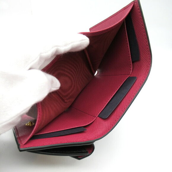 Prada Saffiano Leather Tri fold Wallet Black - Picture 6 of 10